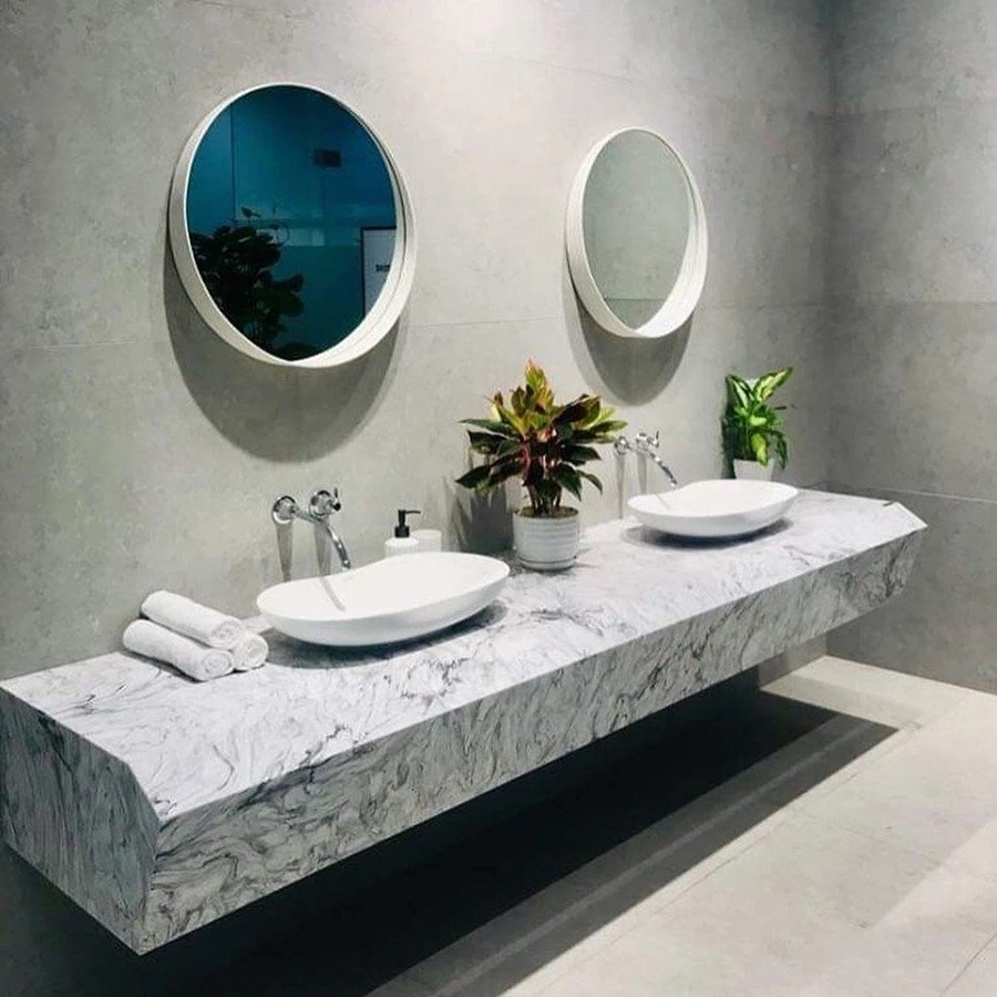 White Fusion Marble Bathroom
