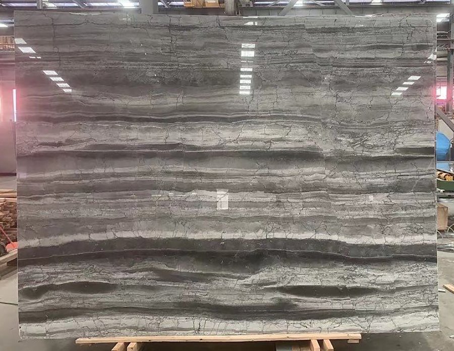 River Grey Marble Slab Polished