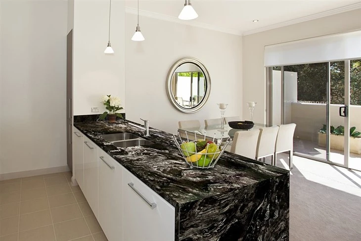 Atacama Black Granite Kitchen Countertop